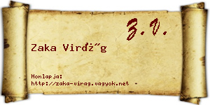 Zaka Virág névjegykártya